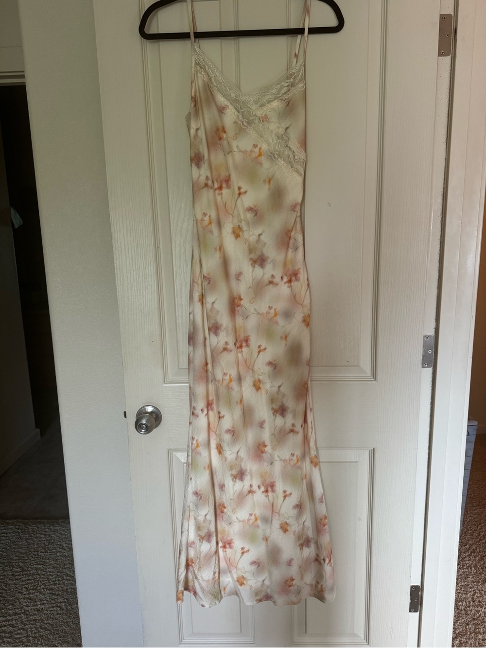 Princess Polly Cream Satin Floral Cami Dress